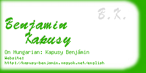benjamin kapusy business card