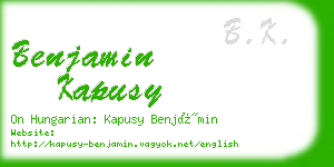 benjamin kapusy business card